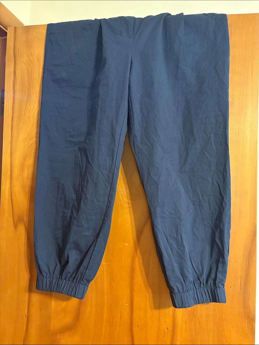 Women's Navy Elastic Cuff Pants